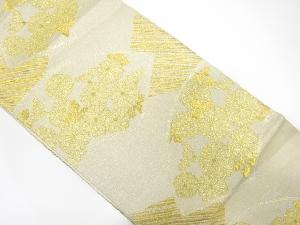 アンティーク　地紙に菊模様織出し袋帯（材料）